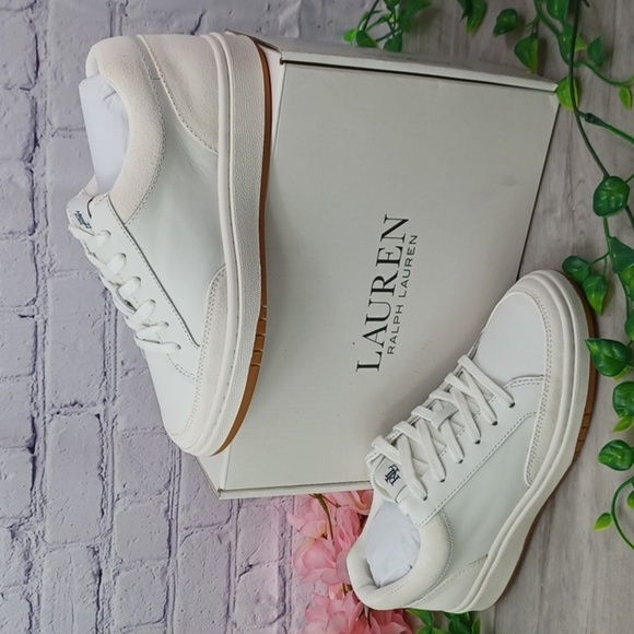 Lauren Ralph Lauren Hailey Leather and Suede Sneaker NIB - Picture 4 of 11